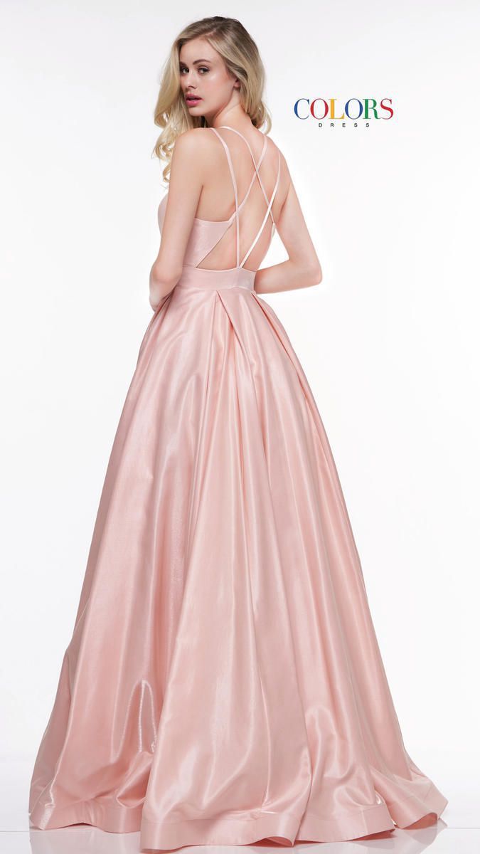 Style 2062 Colors Size 2 Prom Sheer Light Pink Side Slit Dress on Queenly
