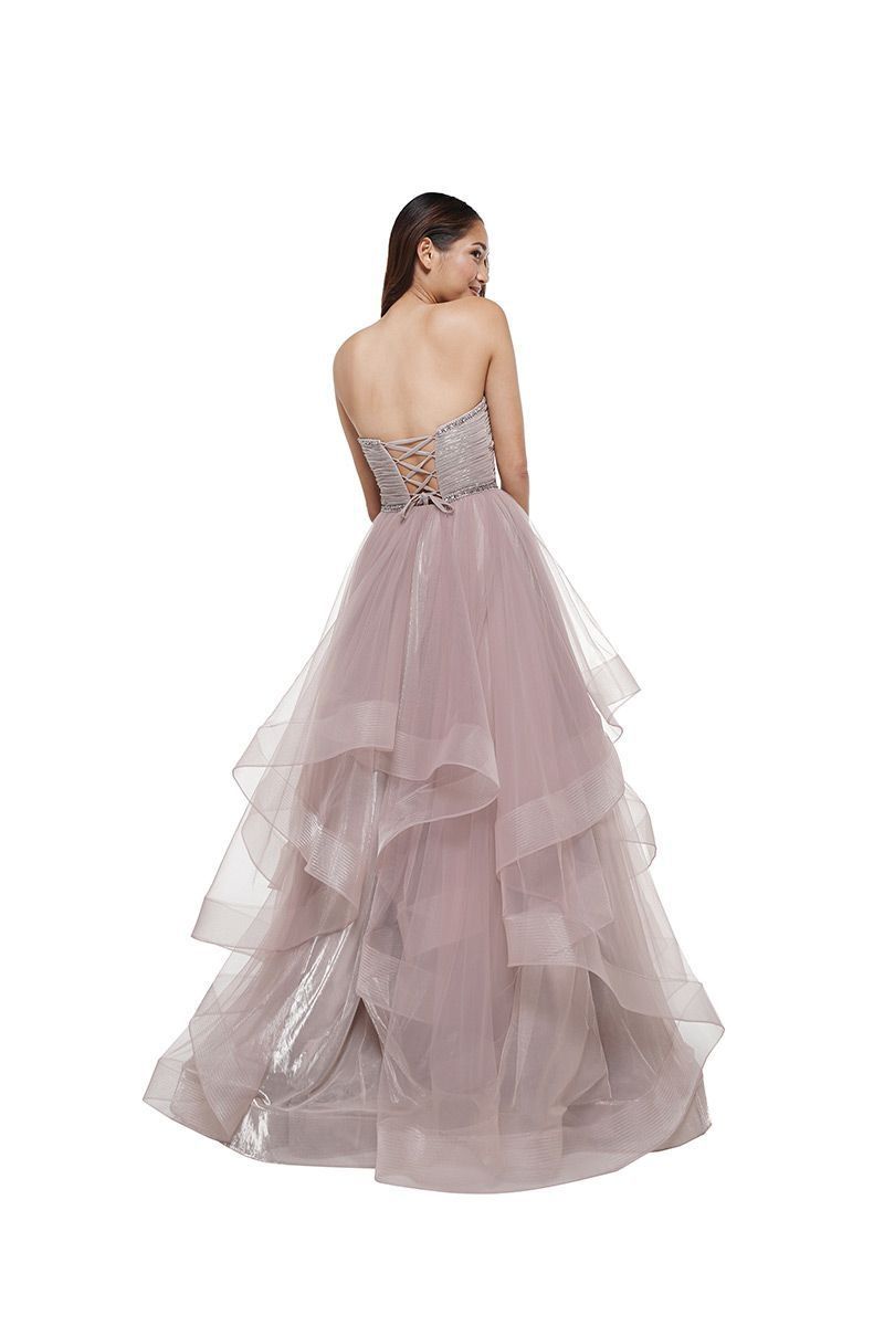Style 2279 Colors Size 6 Prom Strapless Sheer Nude Ball Gown on Queenly