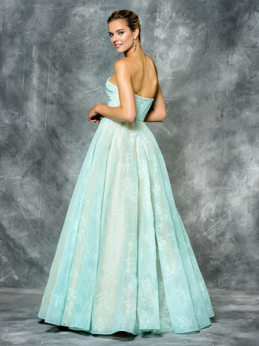 Style 1684 Colors Size 2 Prom Strapless Light Blue Ball Gown on Queenly