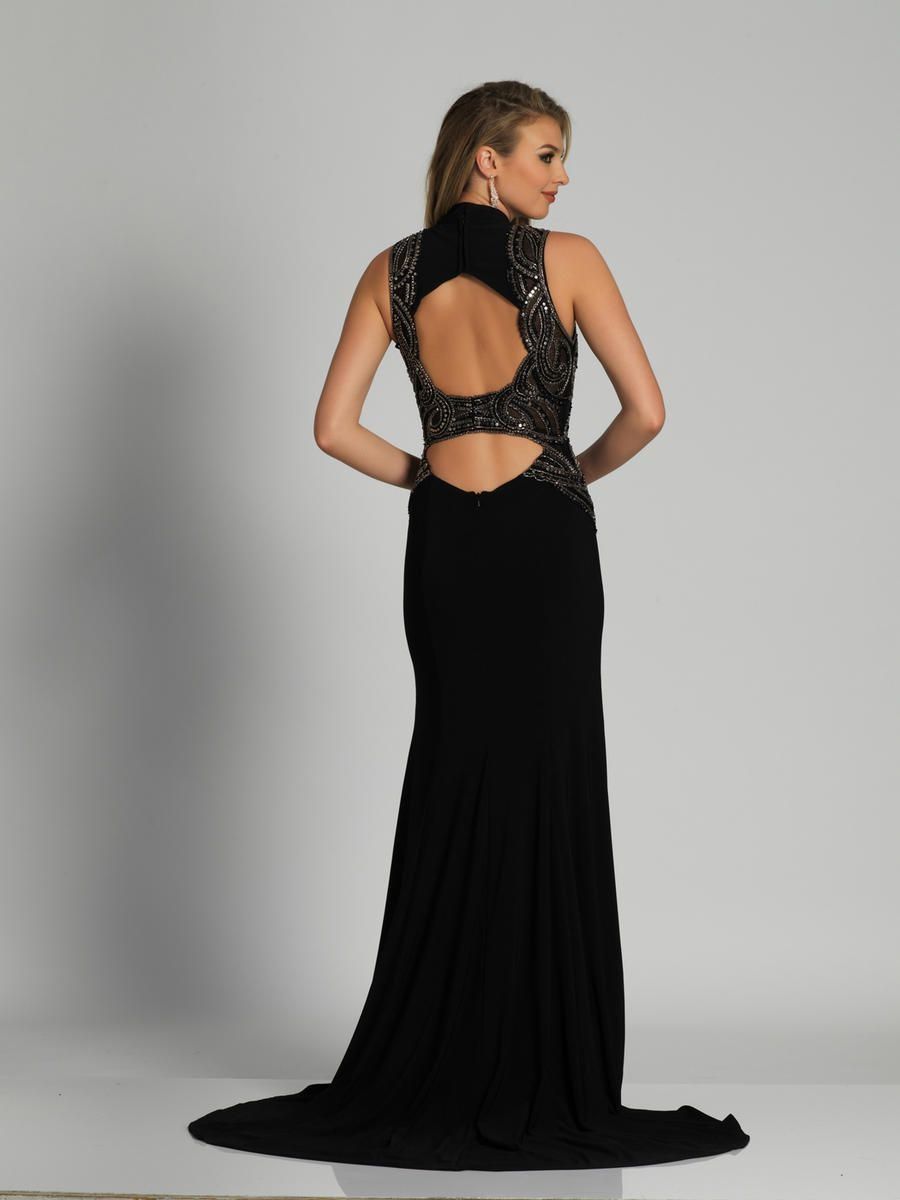 Style A6605 Dave and Johnny Size 12 Prom Black Mermaid Dress on Queenly