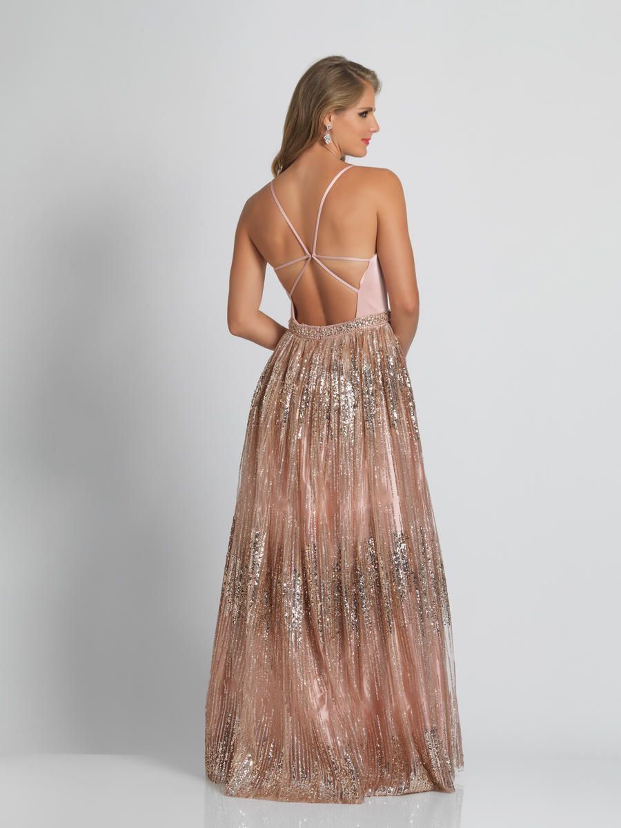 Style A8749 Dave and Johnny Size 2 Prom Rose Gold A-line Dress on Queenly