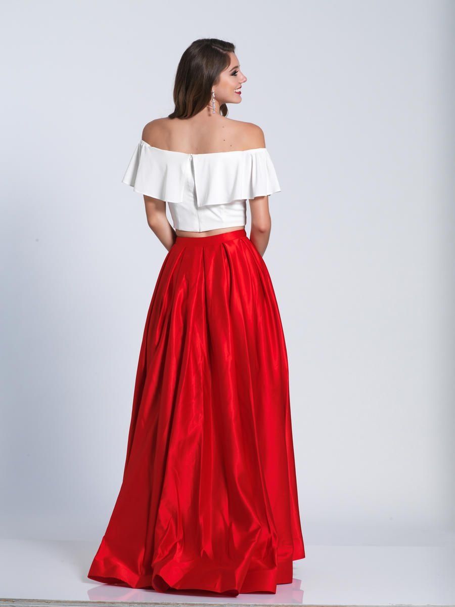 Style A6139 Dave and Johnny Size 10 Prom Off The Shoulder Red Ball Gown on Queenly