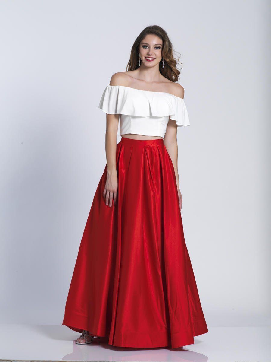 Style A6139 Dave and Johnny Size 10 Prom Off The Shoulder Red Ball Gown on Queenly