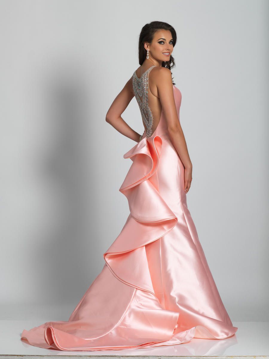 Style A6447 Dave and Johnny Size 4 Prom Satin Light Pink Mermaid Dress on Queenly