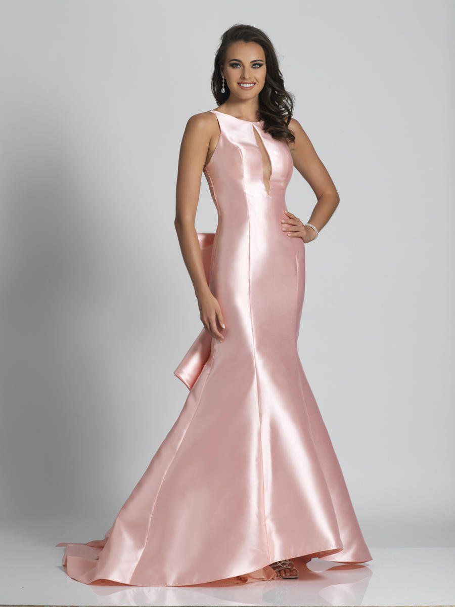 Style A6447 Dave and Johnny Size 4 Prom Satin Light Pink Mermaid Dress on Queenly