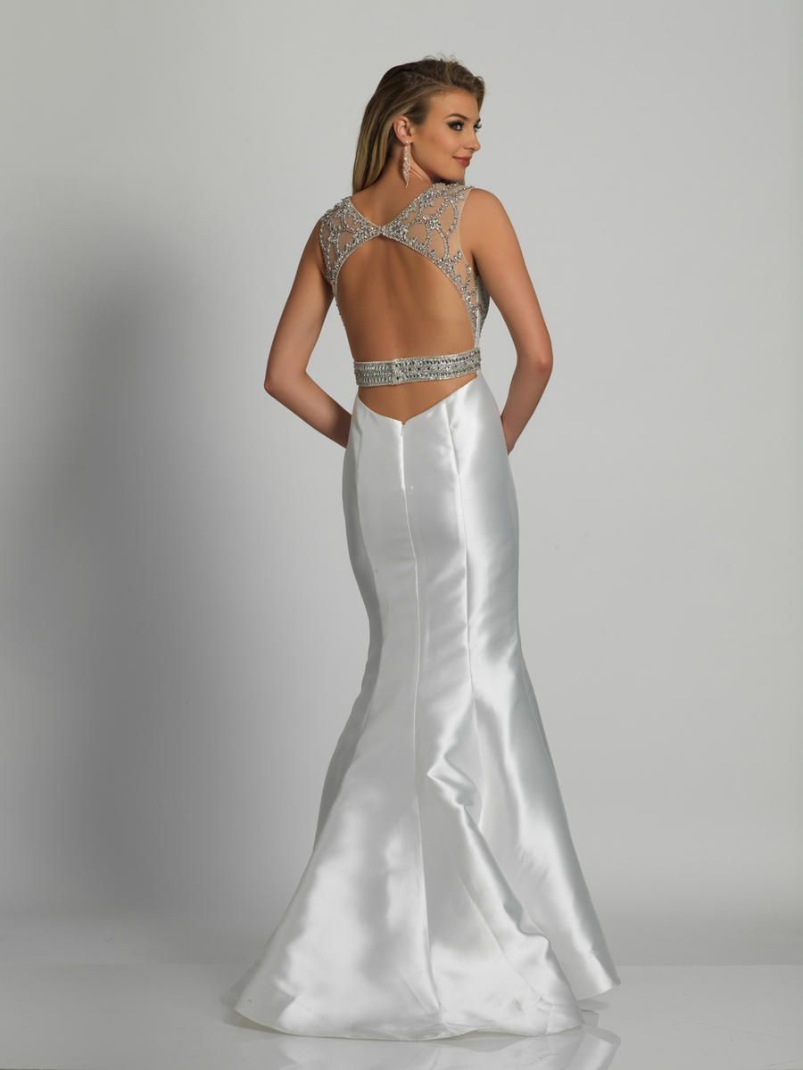 Style A6294 Dave and Johnny Size 10 Prom White Mermaid Dress on Queenly