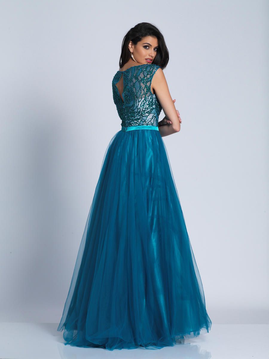 Style A5274 Dave and Johnny Plus Size 18 Prom Cap Sleeve Blue A-line Dress on Queenly