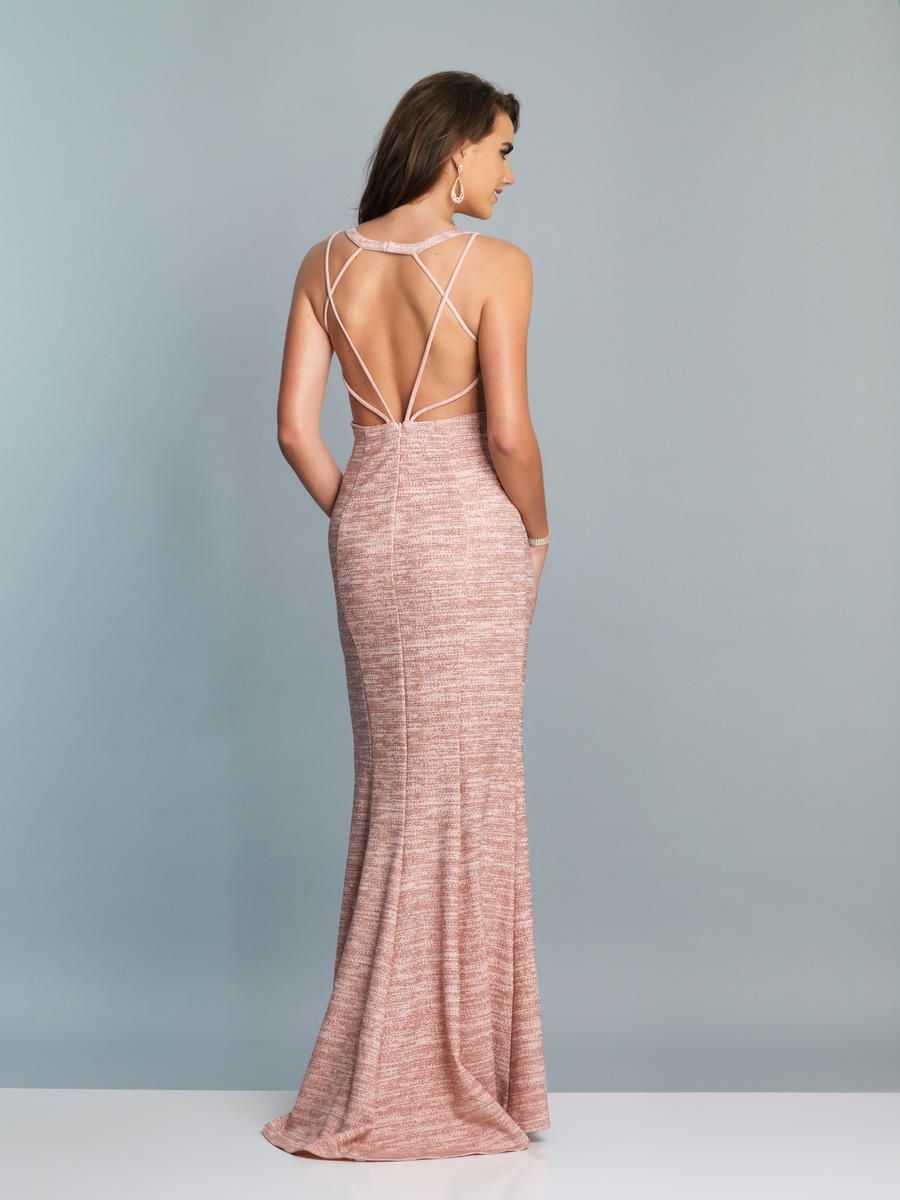 Style A7069 Dave and Johnny Size 4 Prom Sequined Light Pink Side Slit Dress on Queenly