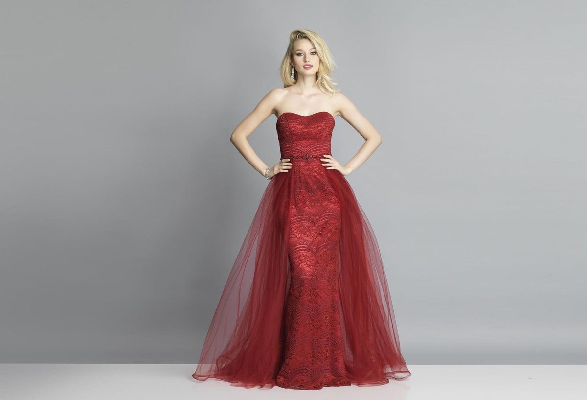 Style A7402 Dave and Johnny Size 4 Prom Red Ball Gown on Queenly
