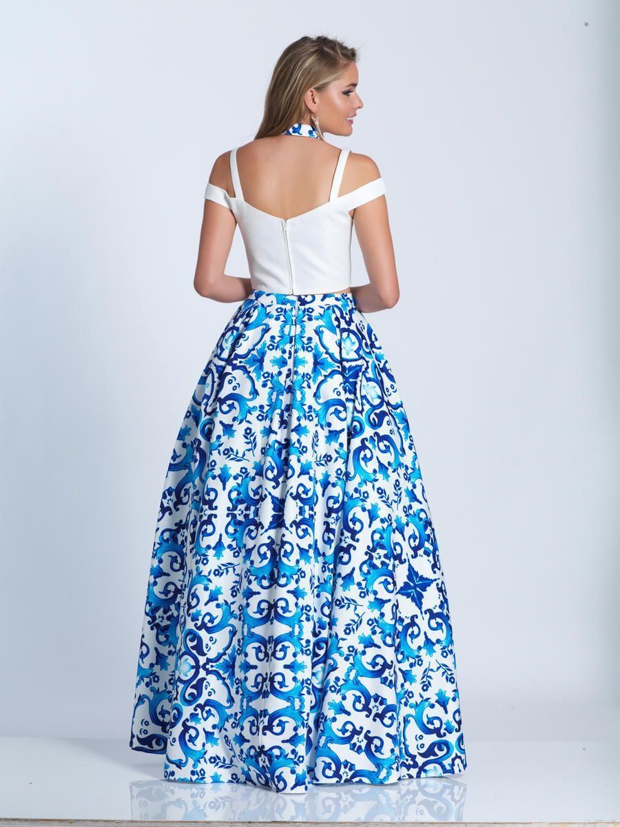 Style 3473 Dave and Johnny Size 6 Prom Off The Shoulder Floral Multicolor A-line Dress on Queenly