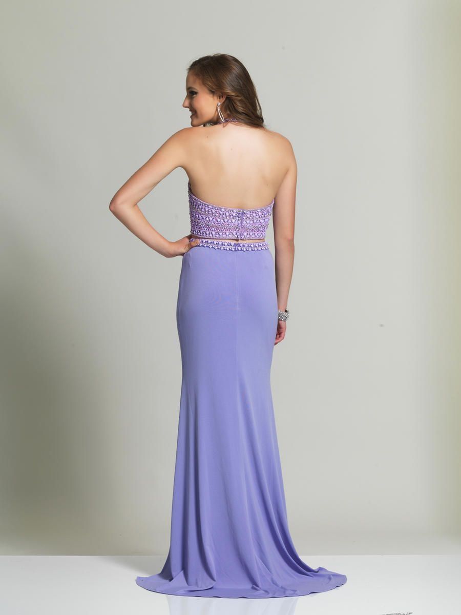 Style 2462 Dave and Johnny Size 2 Prom Halter Purple Floor Length Maxi on Queenly