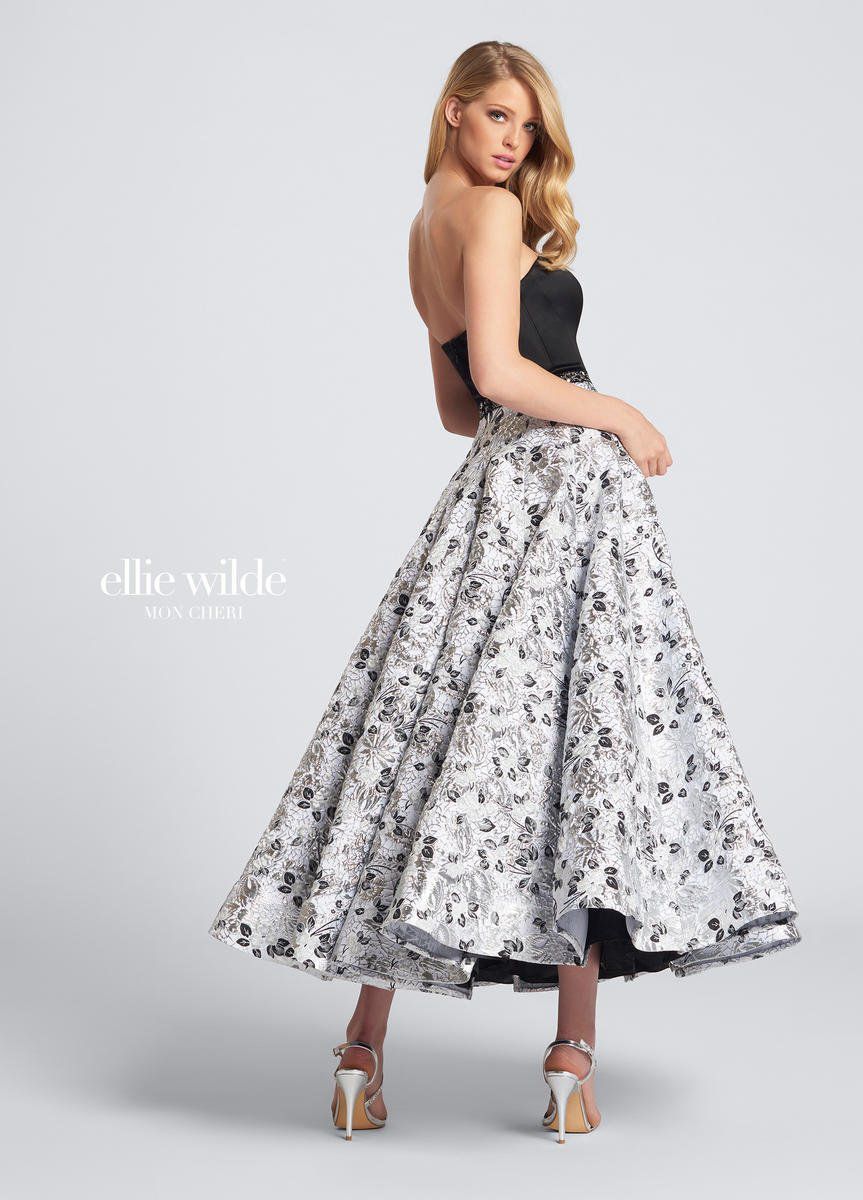 Style EW21730 Ellie Wilde Size 2 Prom Strapless Floral Multicolor Cocktail Dress on Queenly
