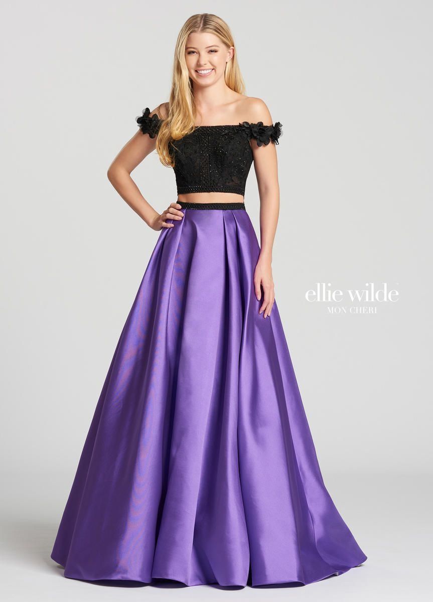 Style EW118168 Ellie Wilde Purple Size 16 Silk Plus Size A-line Dress on Queenly