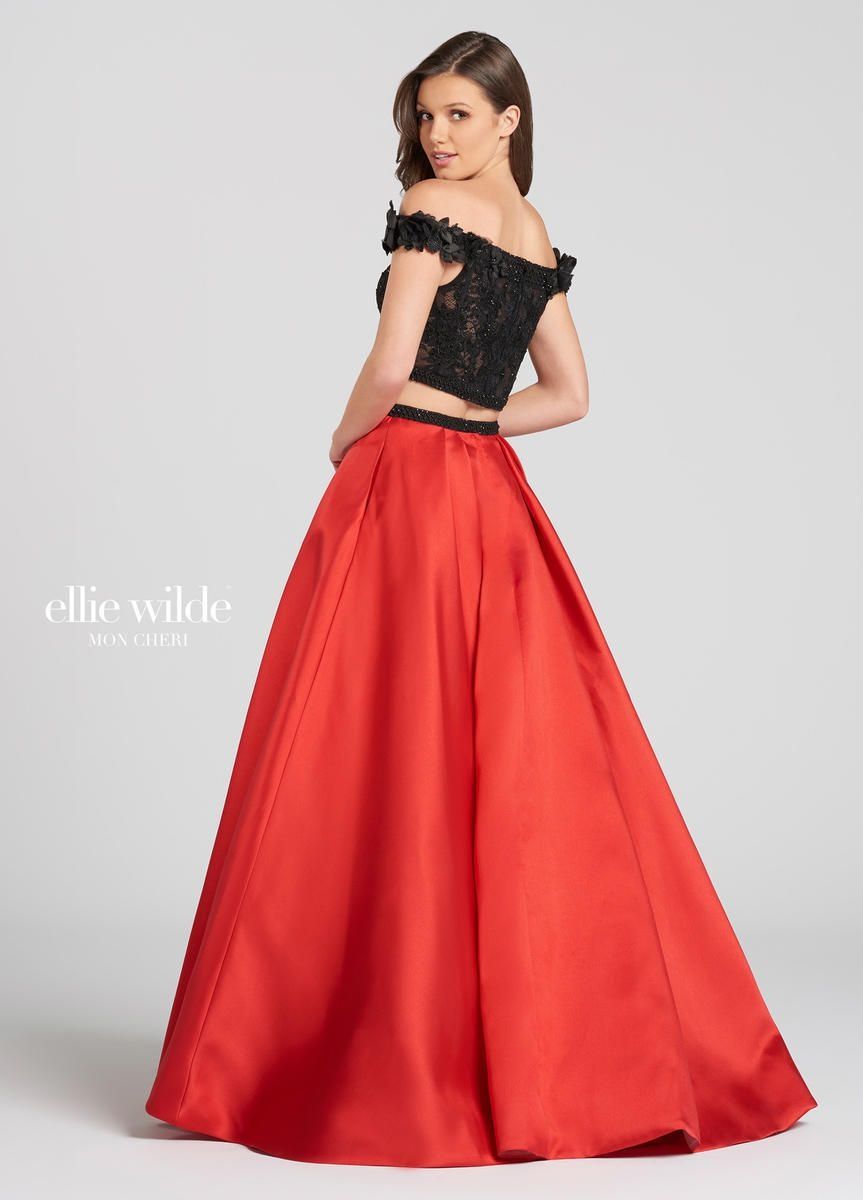 Style EW118168 Ellie Wilde Red Size 8 Tall Height Prom A-line Dress on Queenly