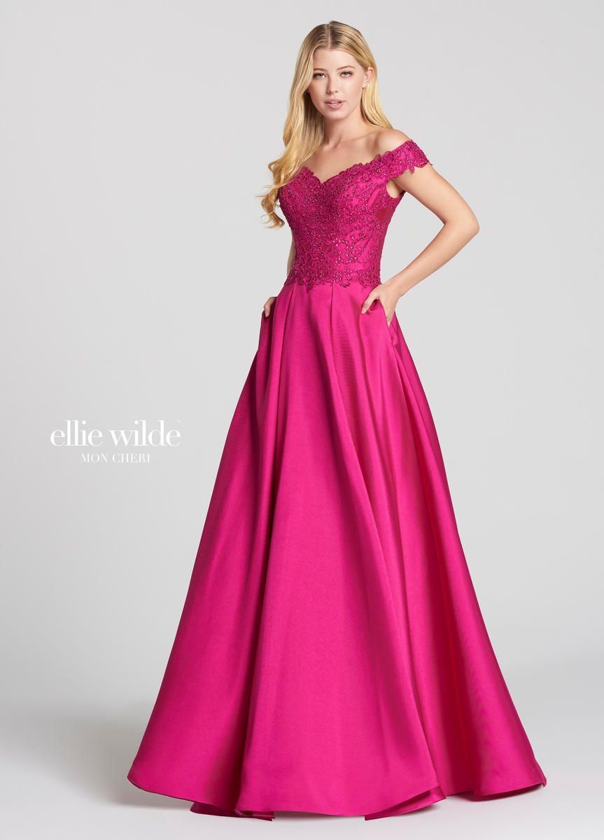 Style EW118152 Ellie Wilde Hot Pink Size 8 Pageant Tall Height Prom Mermaid Dress on Queenly