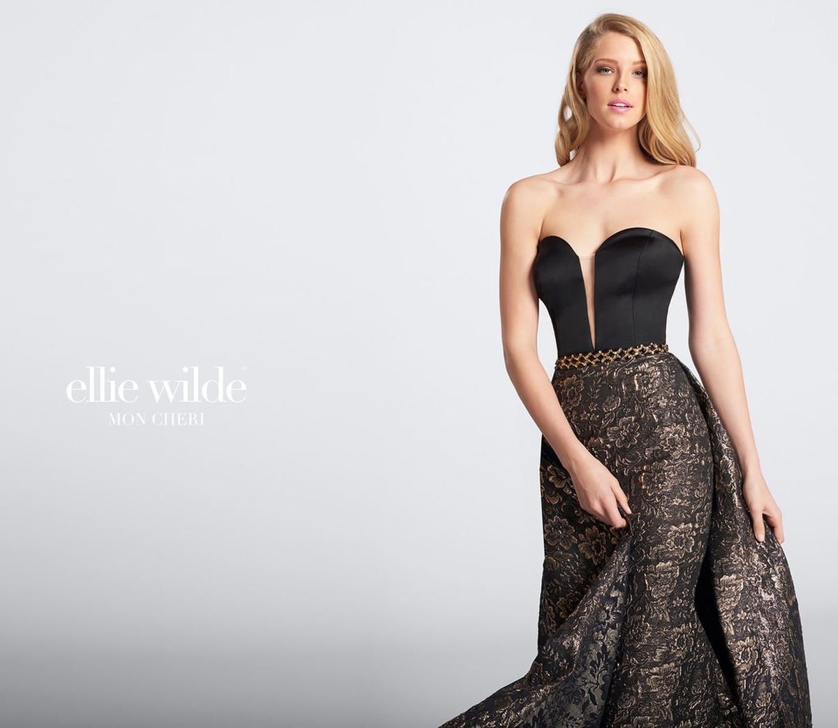 Style EW21768 Ellie Wilde Size 4 Prom Black Mermaid Dress on Queenly