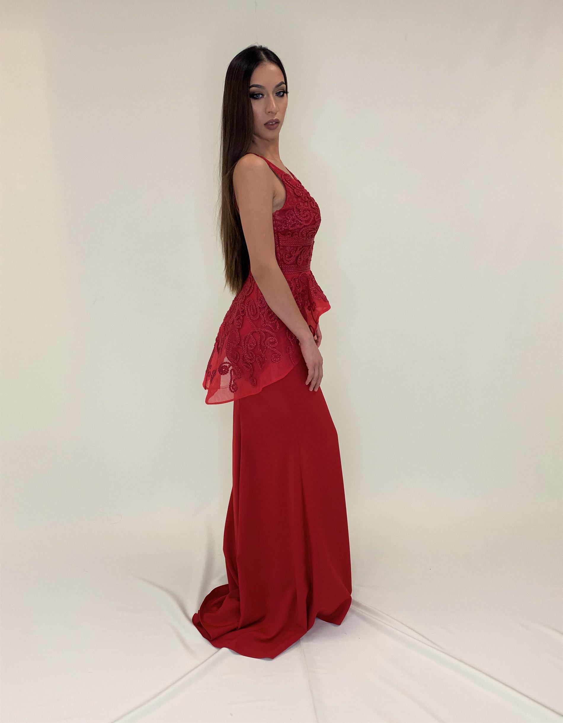 Larissa Couture LV Size 4 Red A-line Dress on Queenly