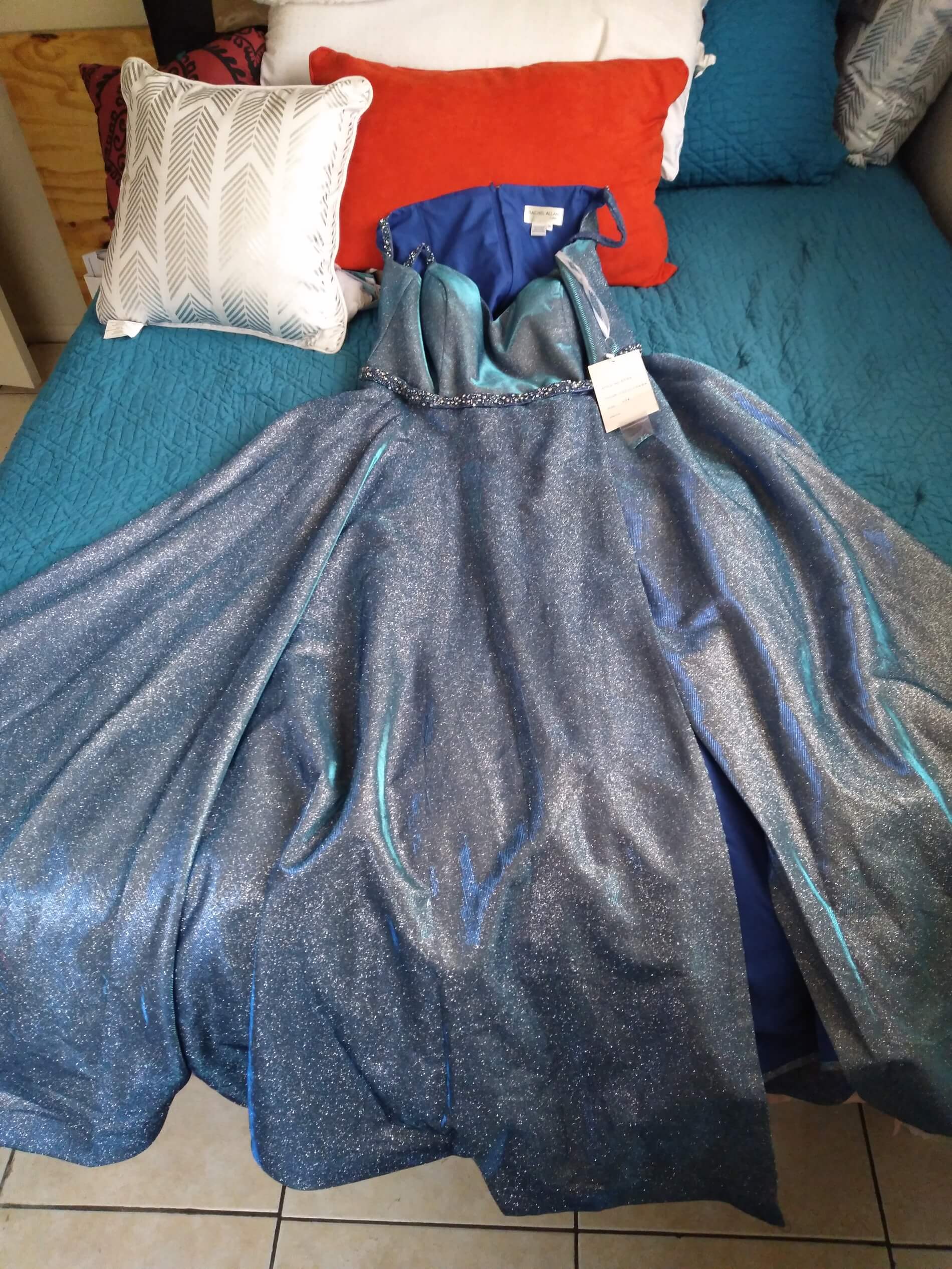 Plus Size 22 Blue Ball Gown on Queenly