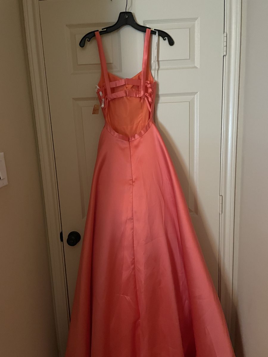 Size 0 Orange Ball Gown on Queenly