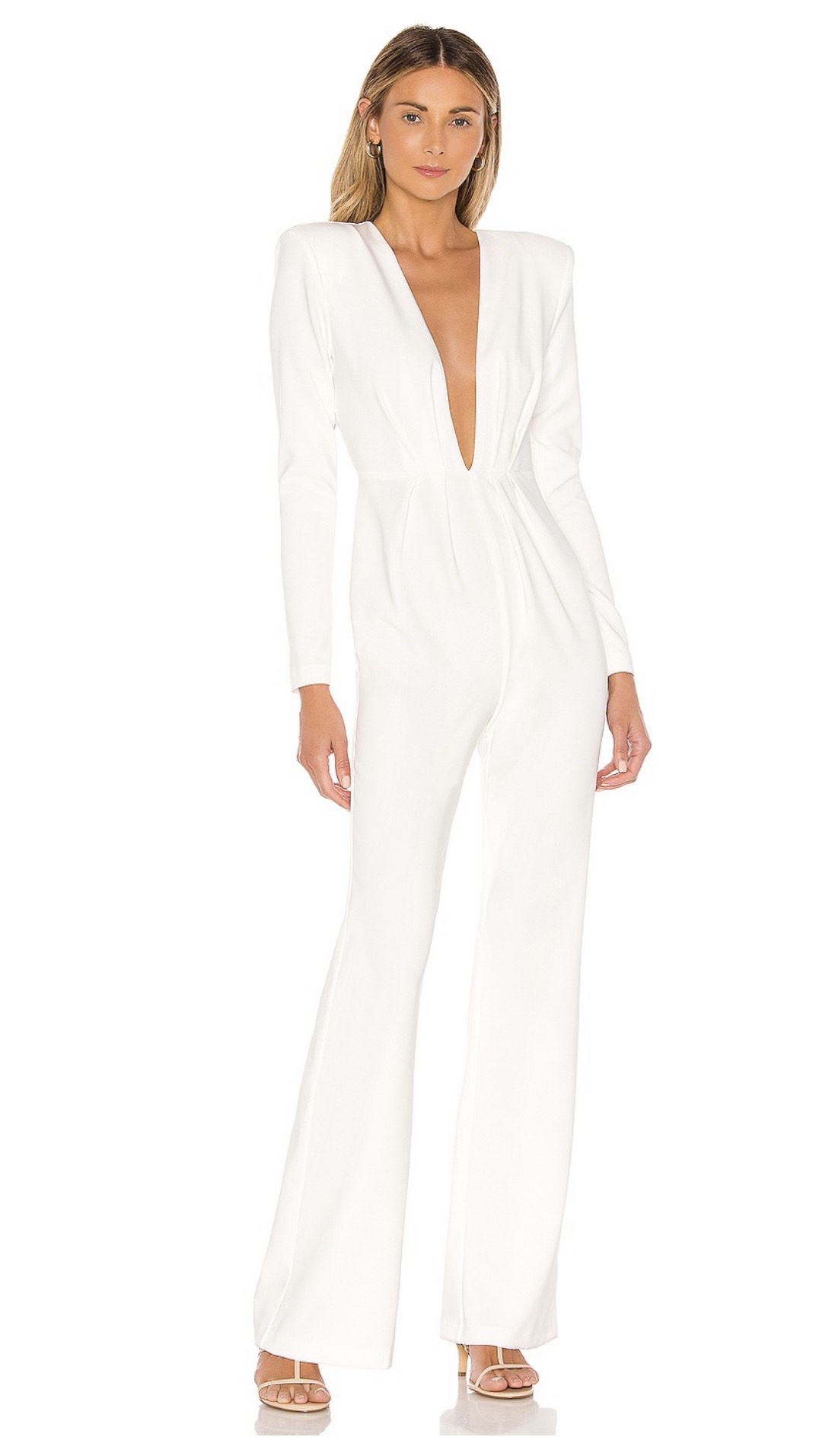Michael Costello Size 6 Pageant Interview White Formal Jumpsuit on Queenly