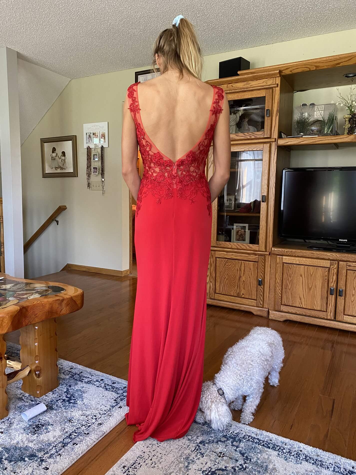 Jovani Red Size 4 Tall Height A-line Dress on Queenly