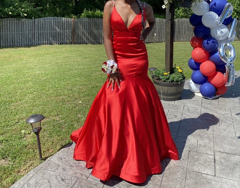 Tiffany Designs Size 4 Prom Red Mermaid Dress on Queenly