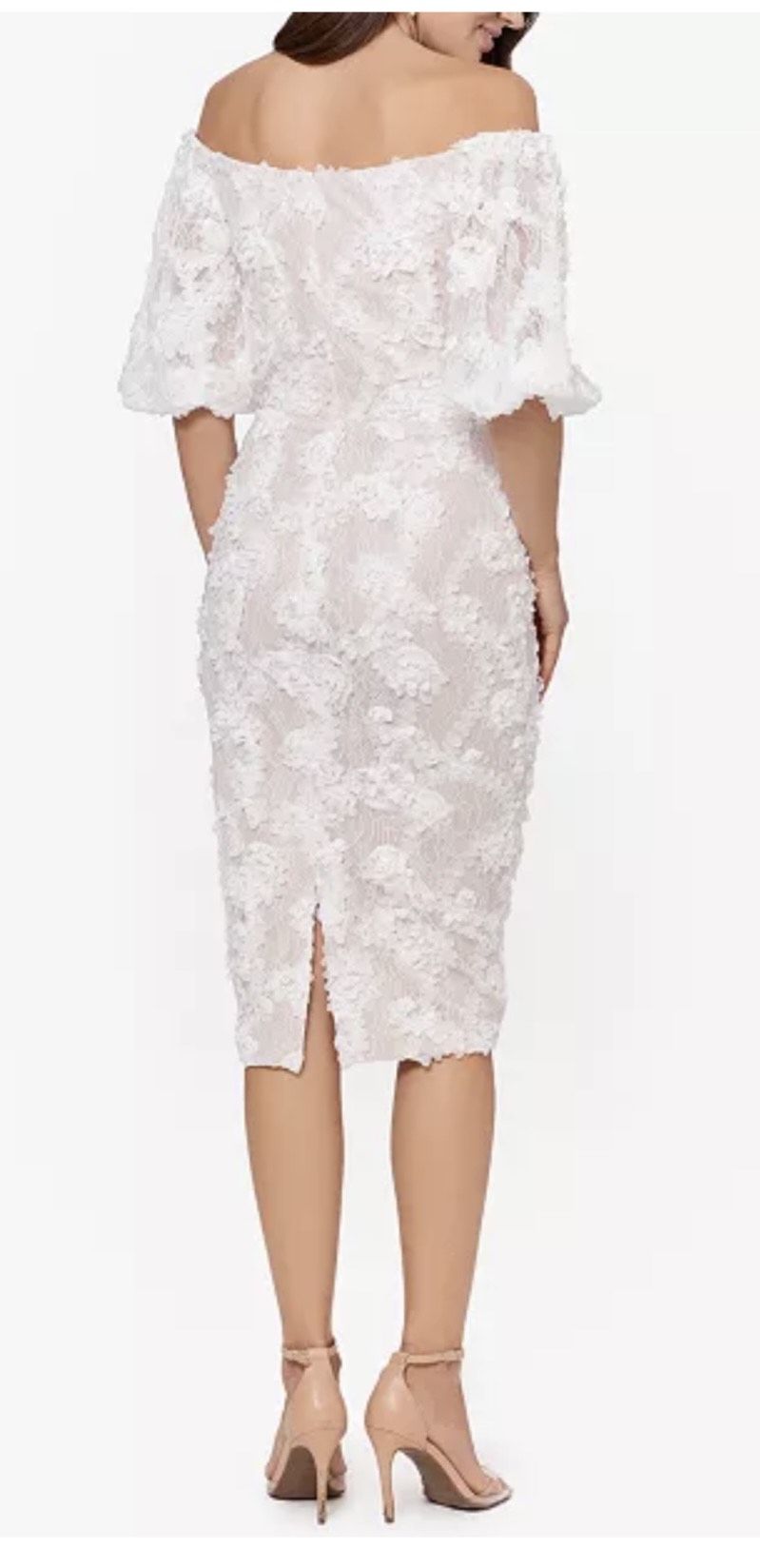 XSCAPE White Size 4 Tall Height Cocktail Dress on Queenly