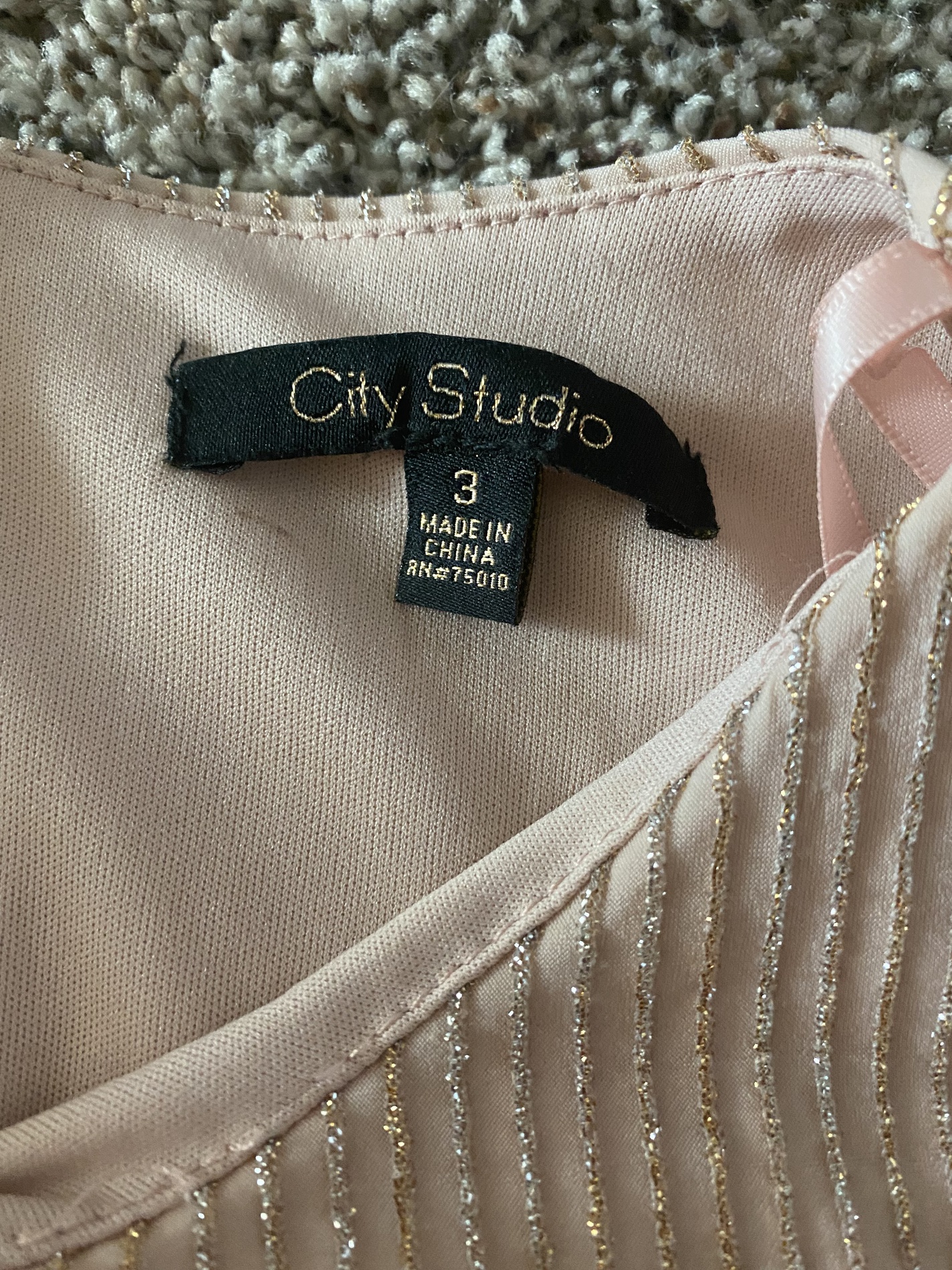 City Studio Size 4 Long Sleeve Nude Cocktail Dress on Queenly