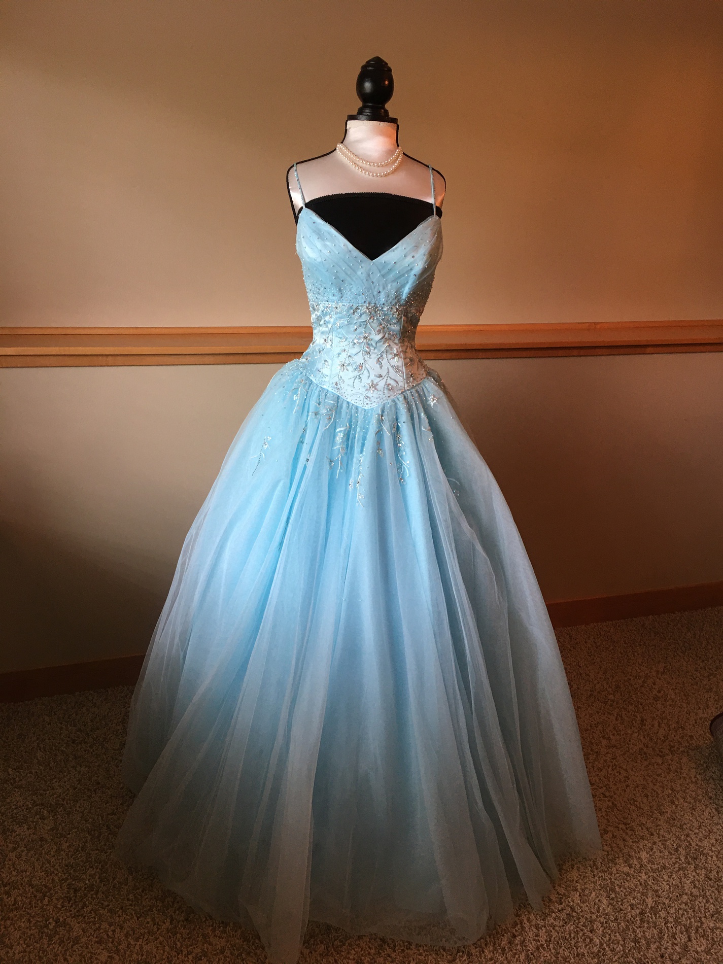 Tiffany Size 6 Blue Ball Gown on Queenly