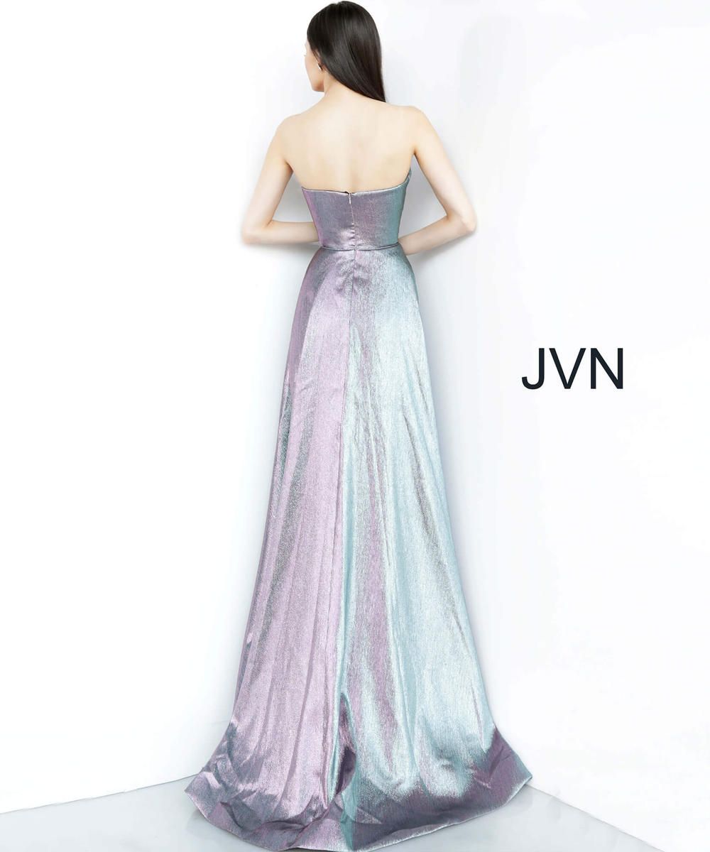 Style JVN3775 Jovani Purple Size 0 Tall Height Strapless Prom A-line Dress on Queenly