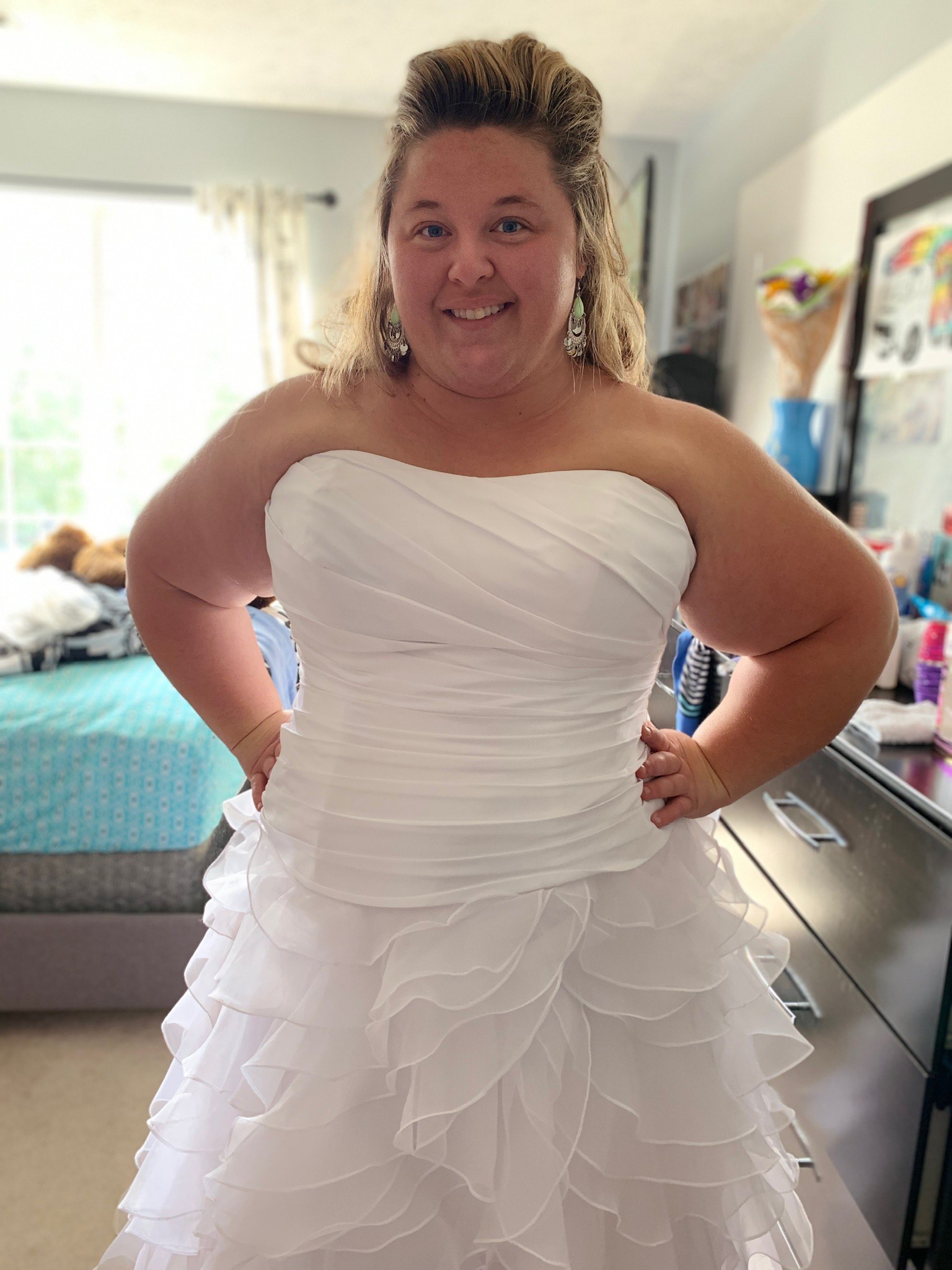 David's Bridal Plus Size 20 White A-line Dress on Queenly