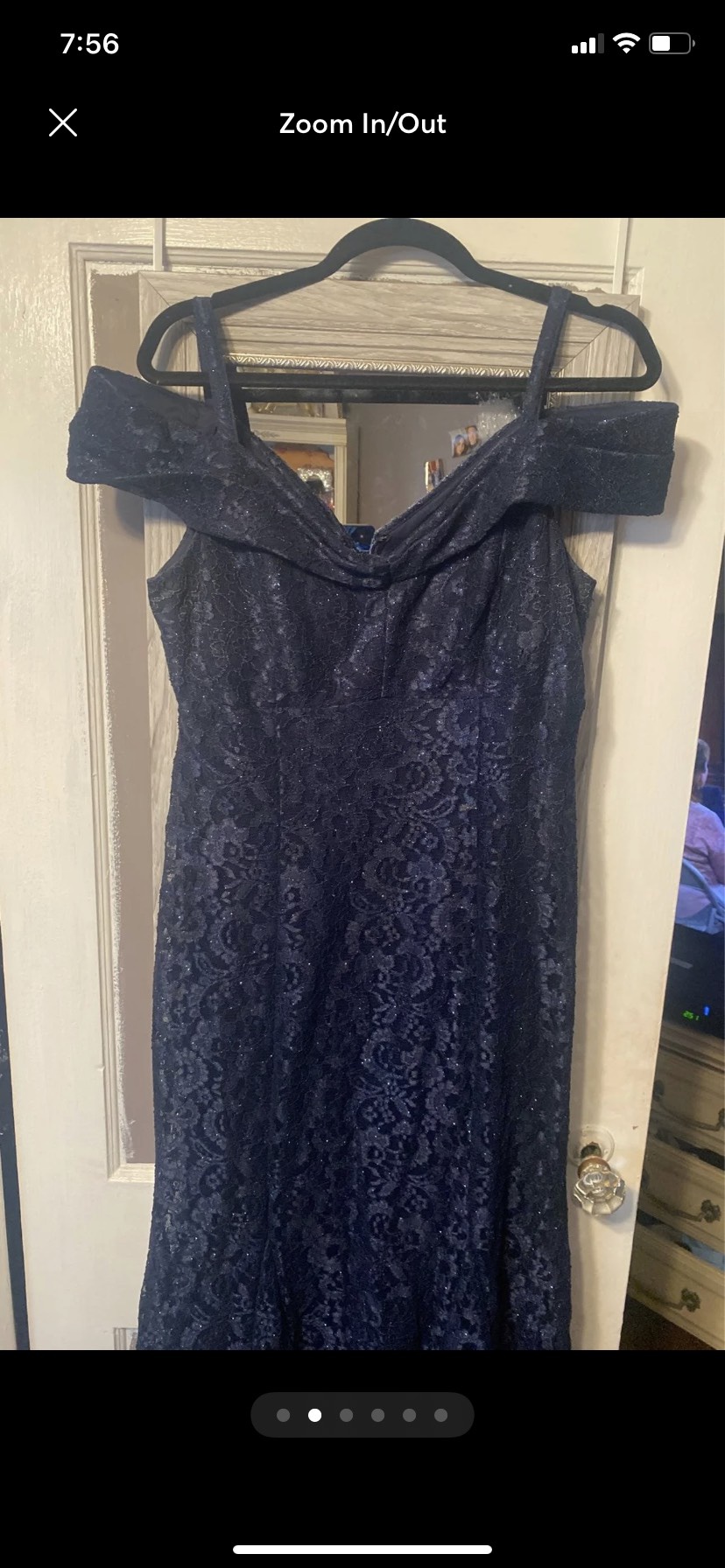 R&M Richards Size 14 Prom Navy Blue A-line Dress on Queenly