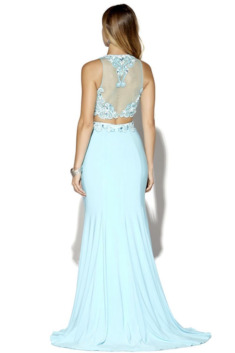 Style 16078 Jolene Size 2 Prom Sheer Light Blue Mermaid Dress on Queenly