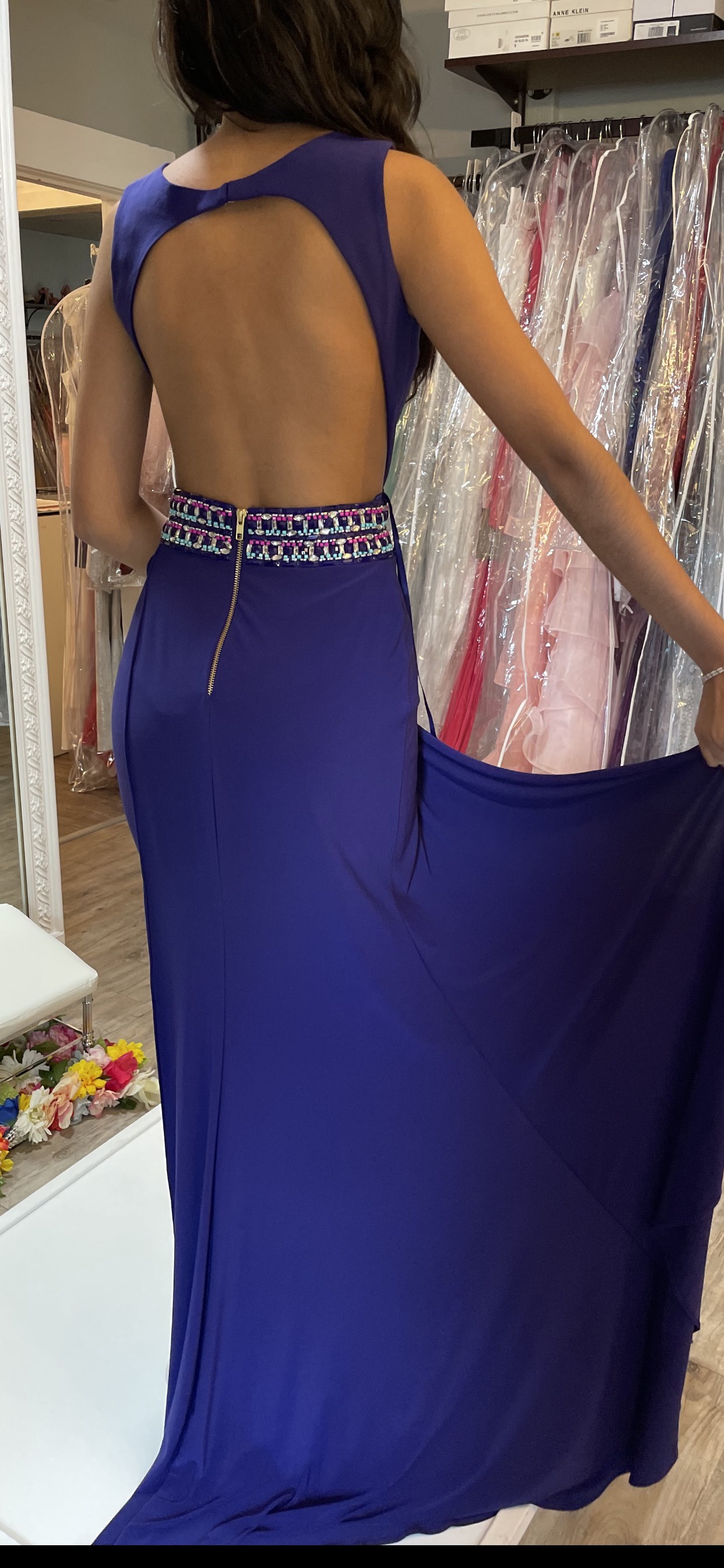 Mac Duggal Size 4 Fun Fashion Purple Dress With Train on Queenly