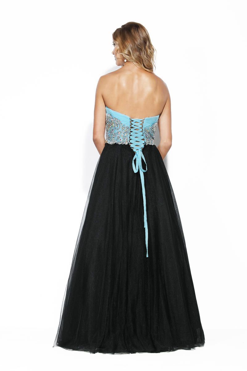 Style 14076 Jolene Size 4 Prom Strapless Black A-line Dress on Queenly