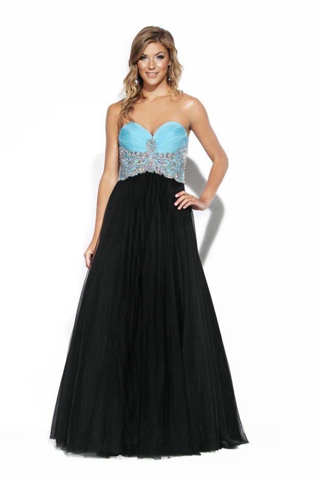 Style 14076 Jolene Size 4 Prom Strapless Black A-line Dress on Queenly
