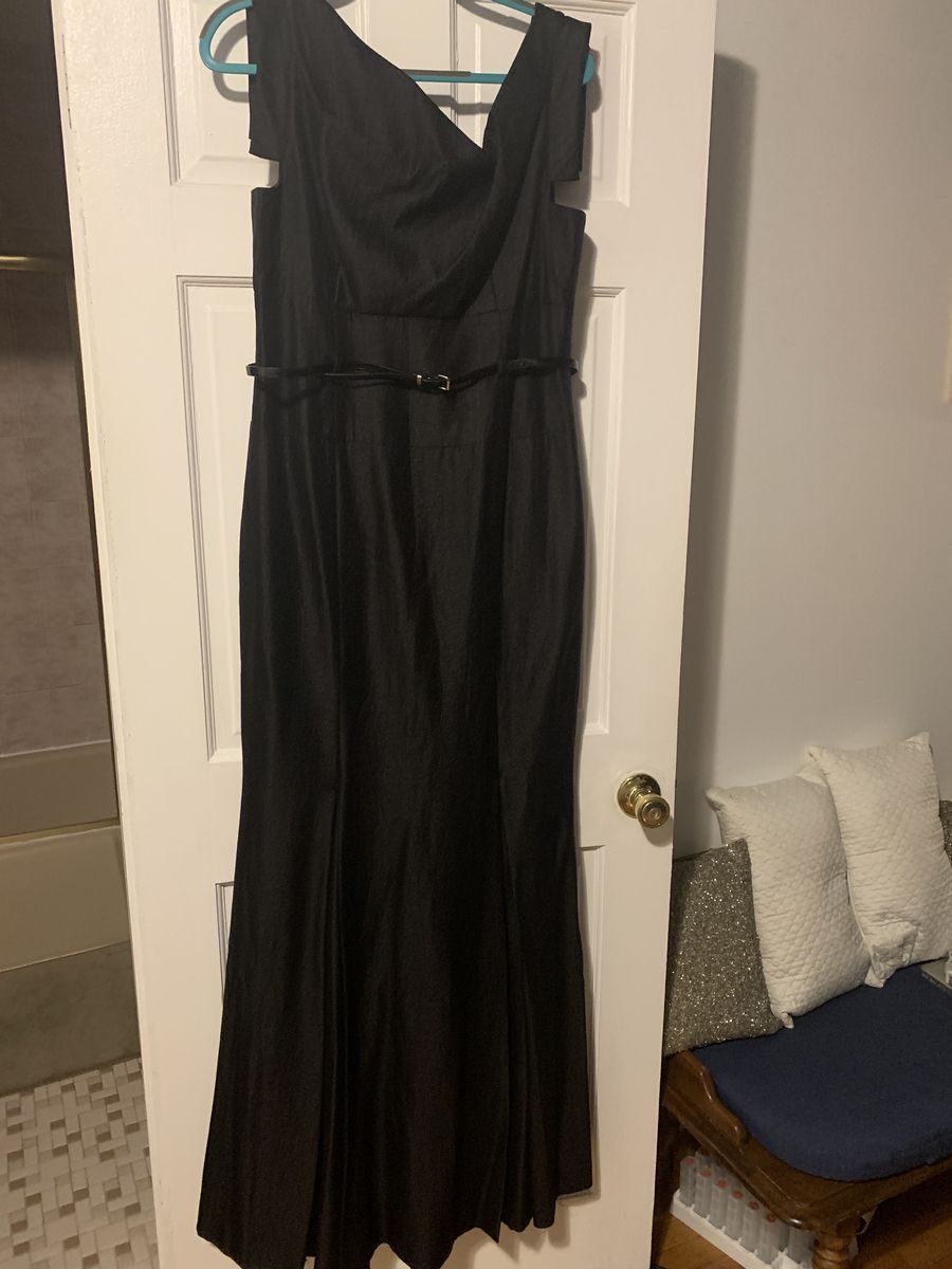 Black Label Halo Size 12 Wedding Guest Black Mermaid Dress on Queenly