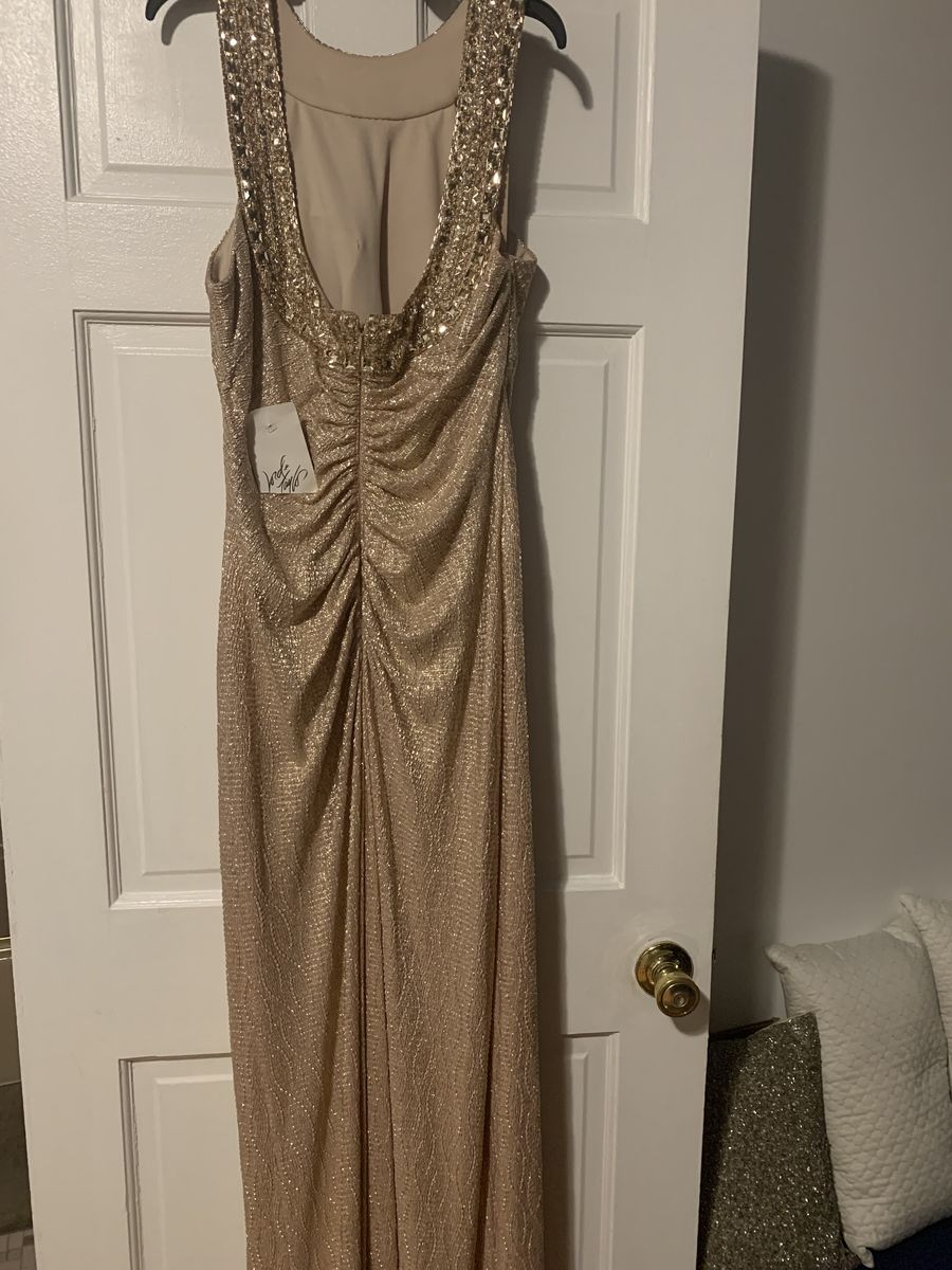 Xscape Rose Gold Size 12 Medium Height $300 Straight Dress on Queenly
