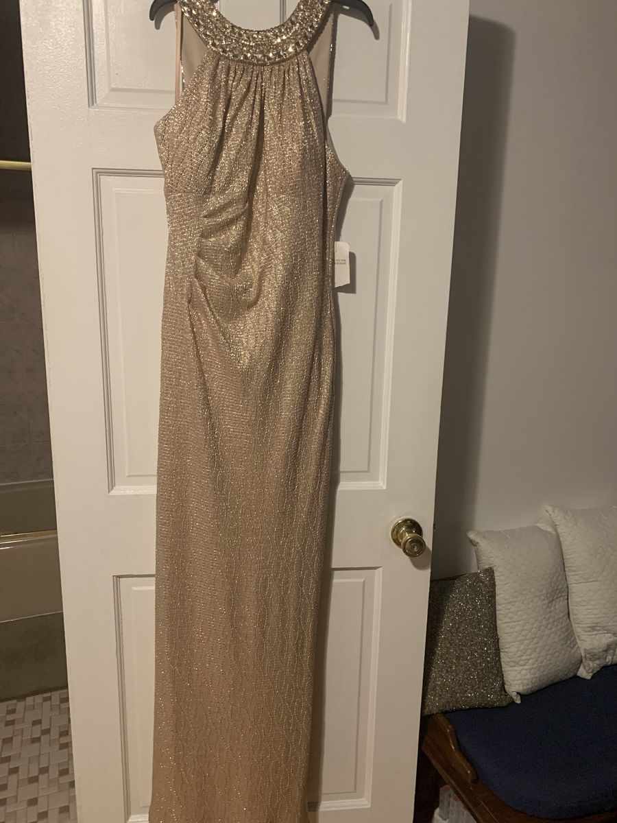 Xscape Rose Gold Size 12 Medium Height $300 Straight Dress on Queenly
