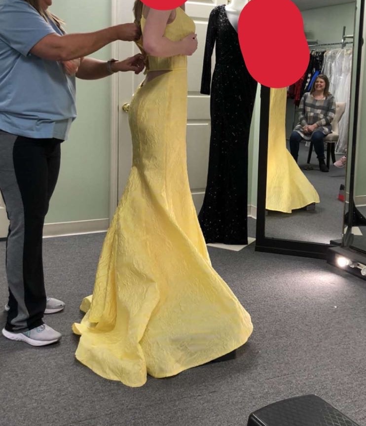 Rachel Allan Size 2 Yellow Mermaid Dress on Queenly