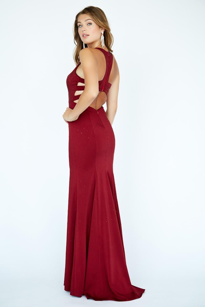 Style 19097 Jolene Size 4 Prom Burgundy Red Mermaid Dress on Queenly