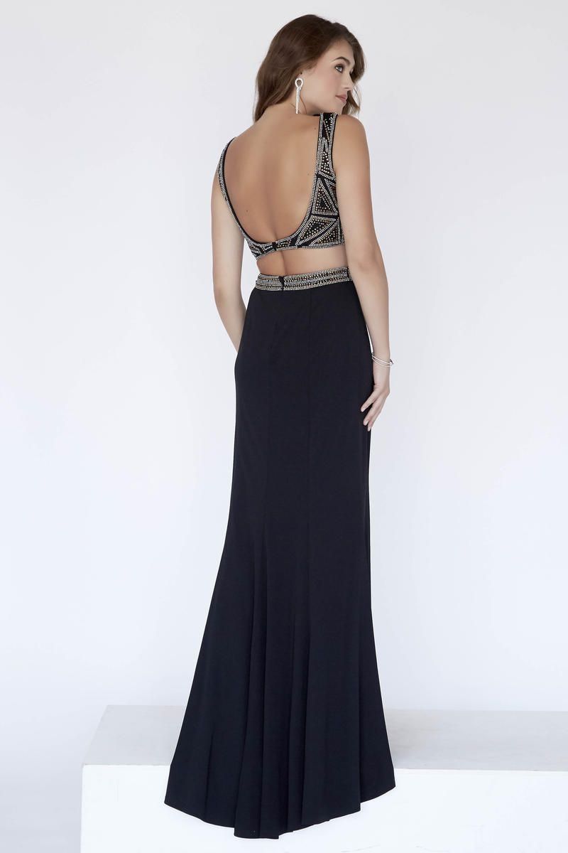 Style 18040 Jolene Size 14 Prom Black Floor Length Maxi on Queenly