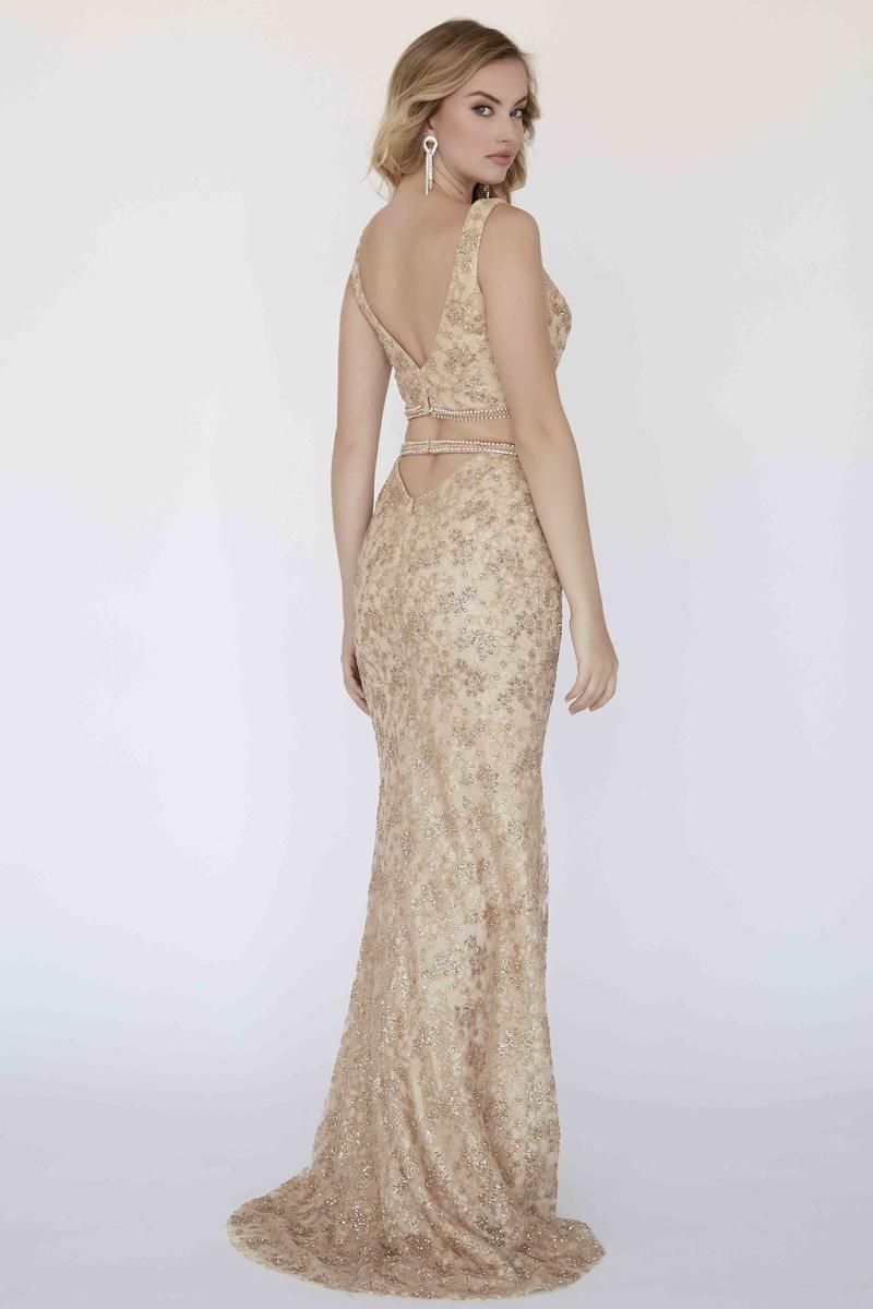 Style 18310 Jolene Size 4 Prom Gold Mermaid Dress on Queenly