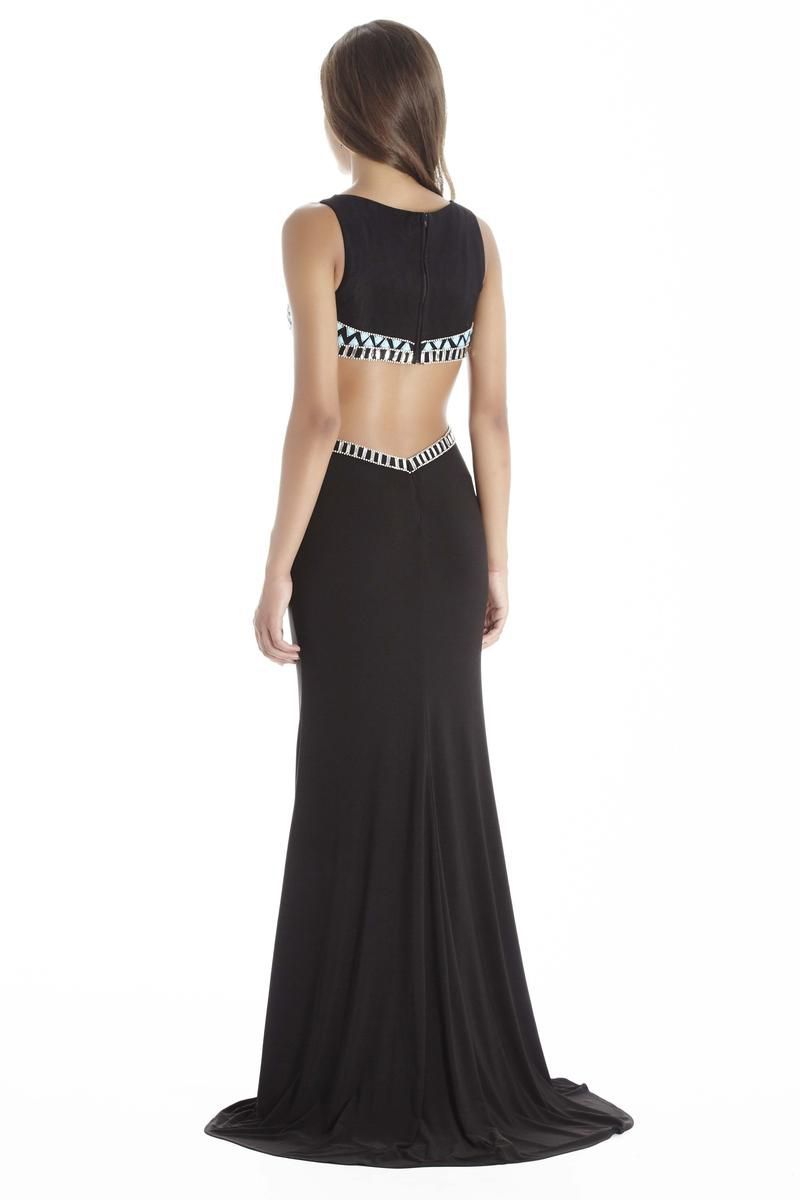 Style 17021 Jolene Size 00 Prom Turquoise Black Floor Length Maxi on Queenly