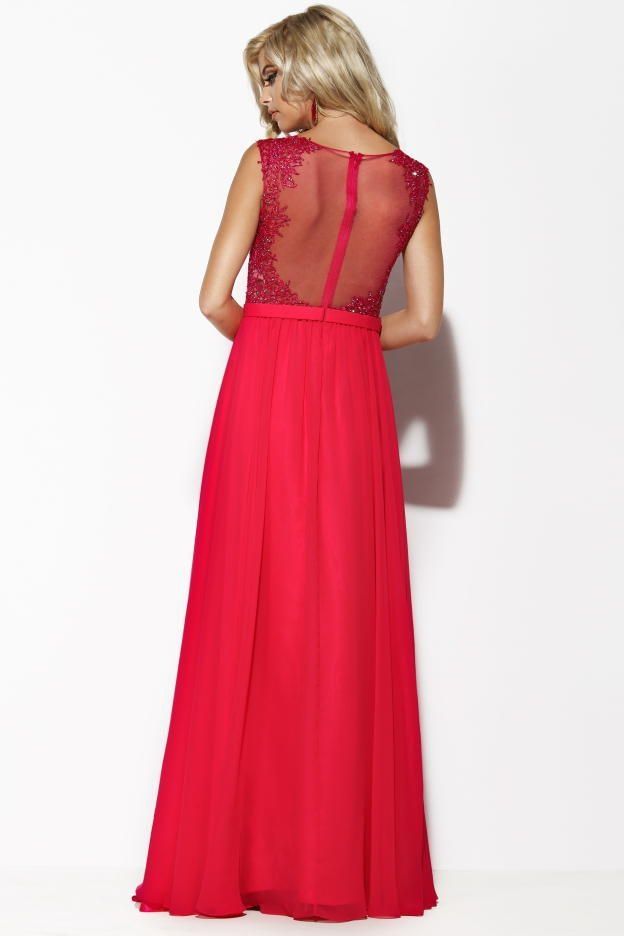 Style 15067 Jolene Plus Size 16 Bridesmaid Lace Hot Pink A-line Dress on Queenly
