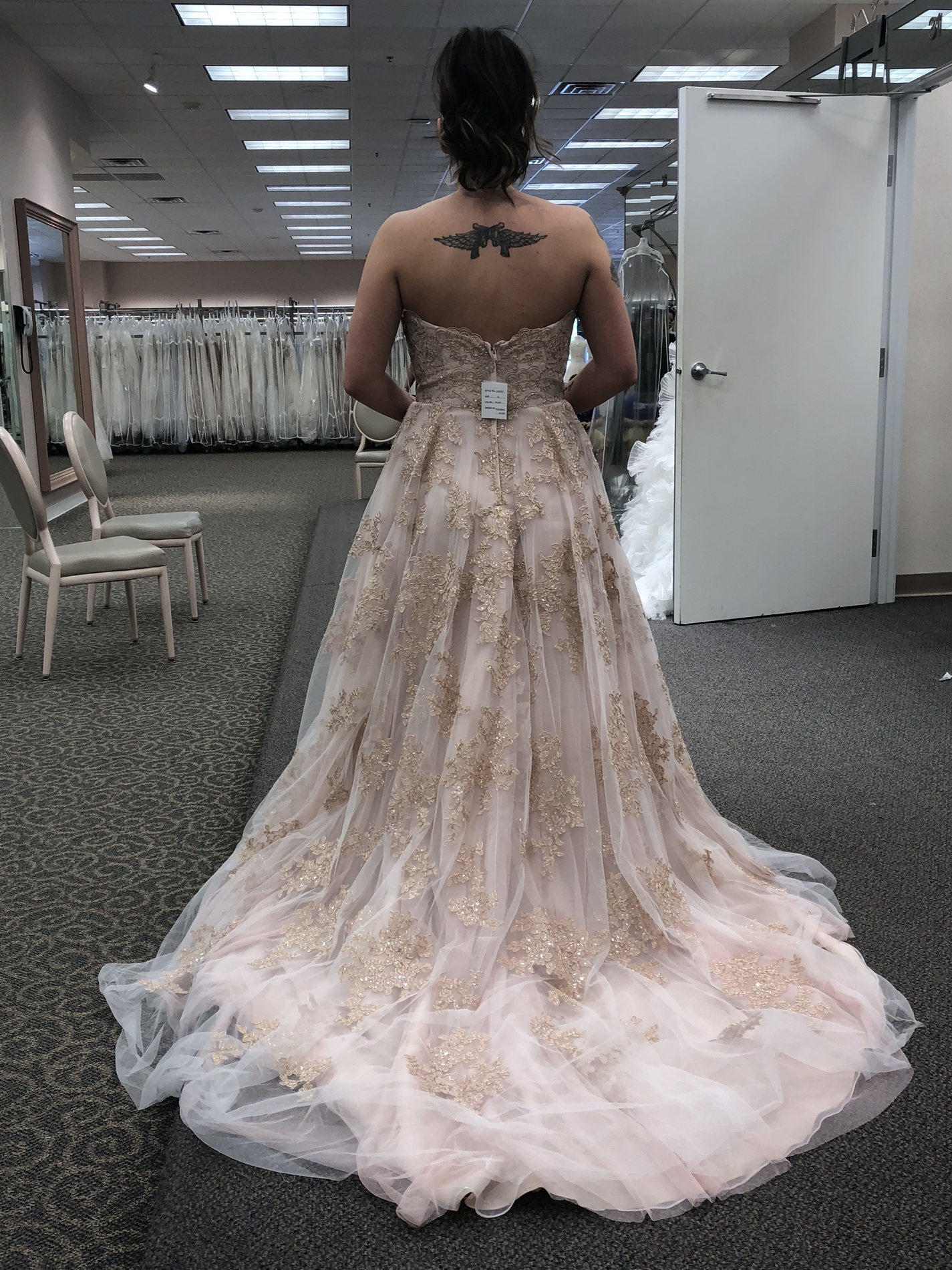 David's Bridal Size 10 Rose Gold Ball Gown on Queenly