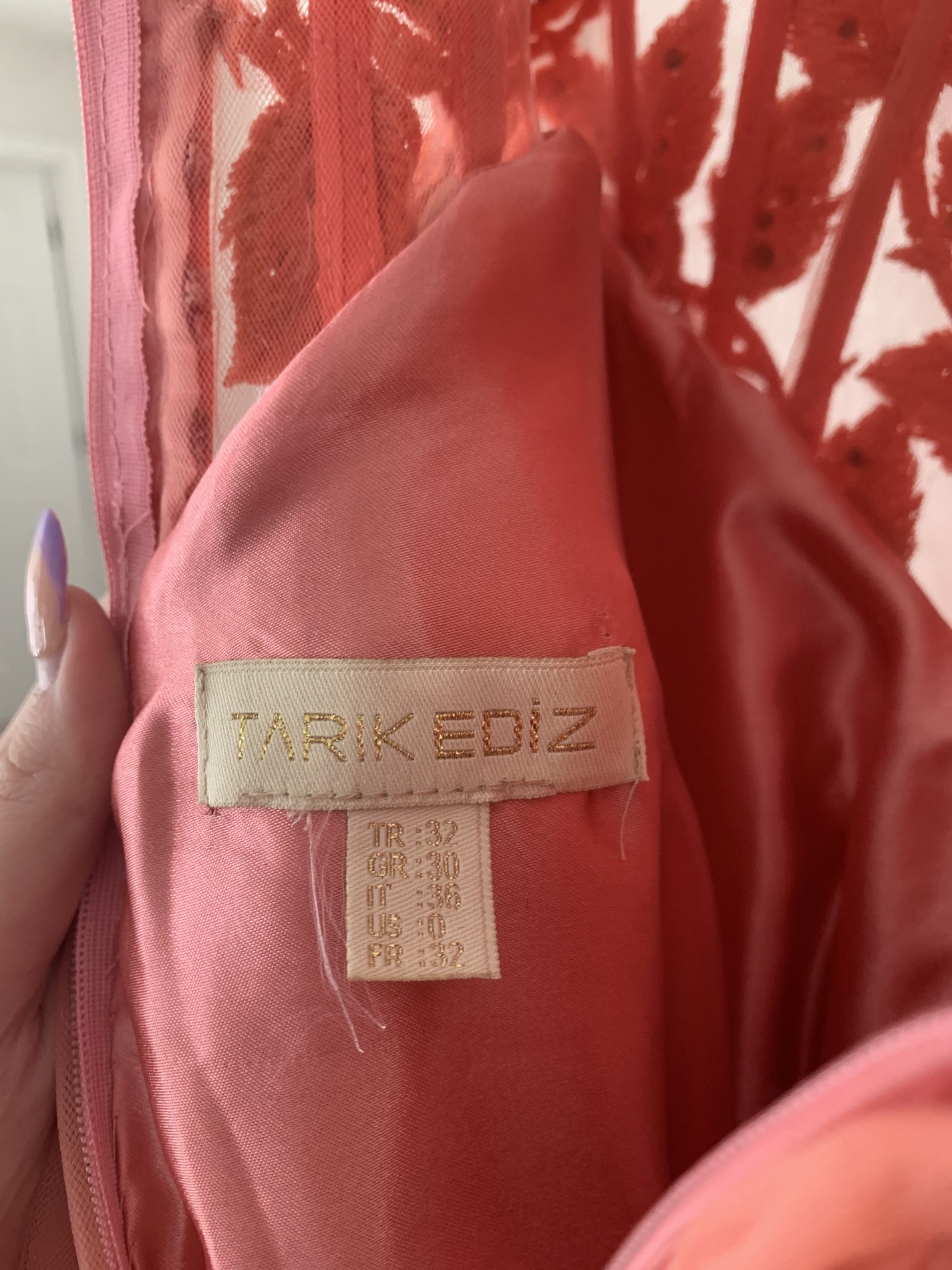 Tarik Ediz Size 0 Pageant Coral Ball Gown on Queenly