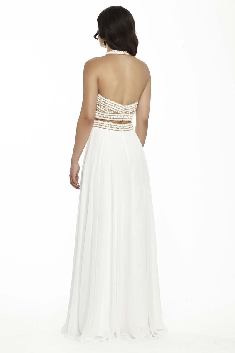 Style 17092 Jolene Size 10 Prom Halter White Mermaid Dress on Queenly