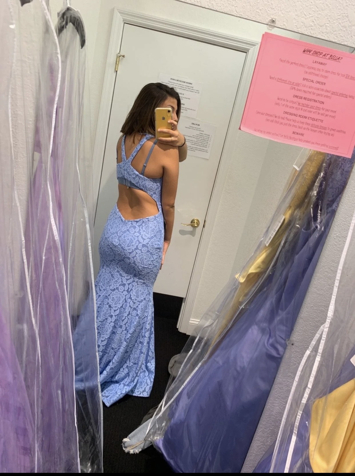 La Femme Size 10 Prom Lace Light Blue Mermaid Dress on Queenly