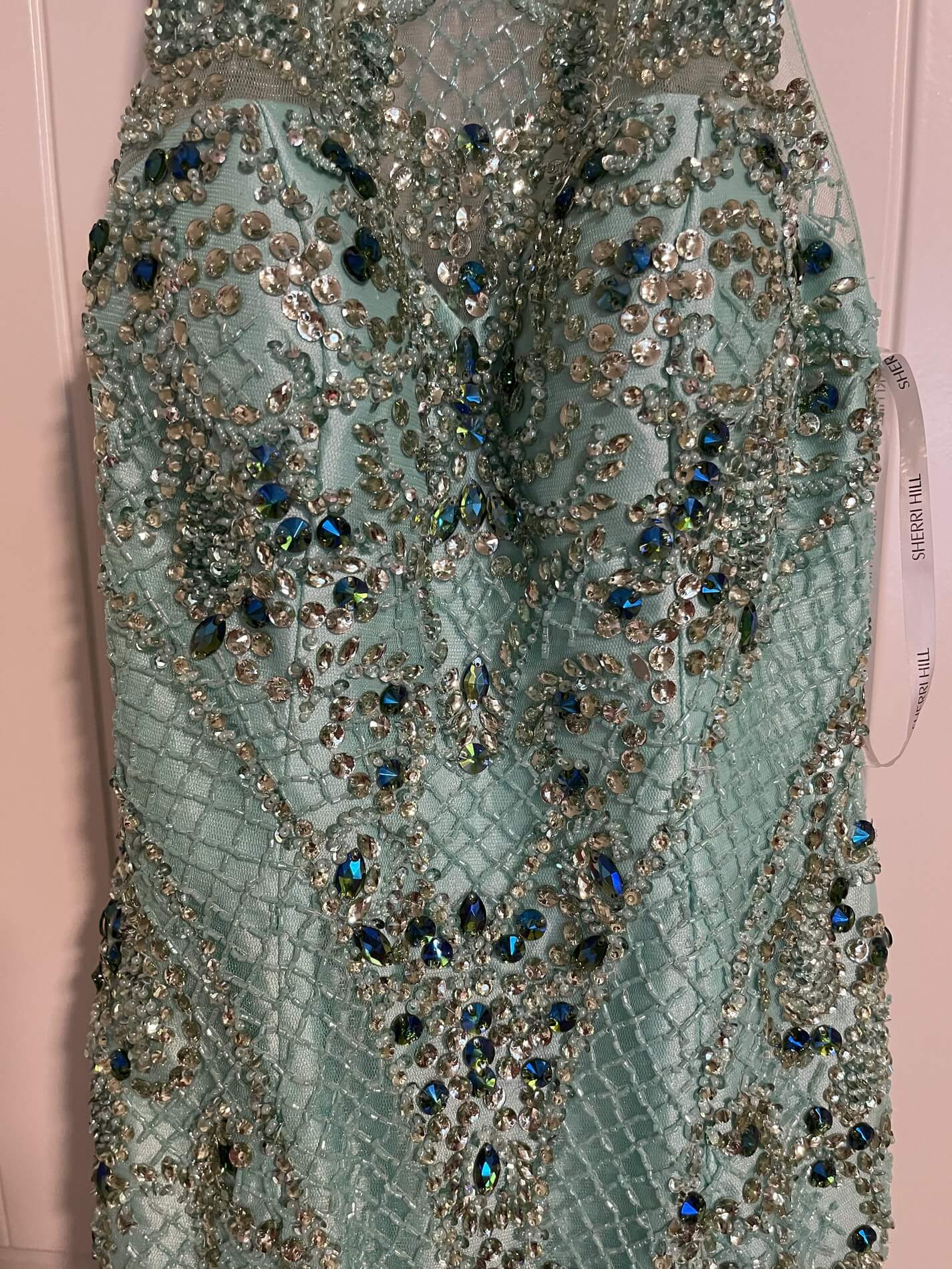Sherri Hill Size 0 Prom Light Green Mermaid Dress on Queenly